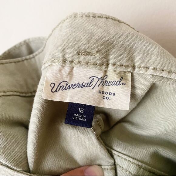 Universal Thread | Tapered Cropped Utility Pants High Waisted Belted Green 16 - Picture 6 of 7